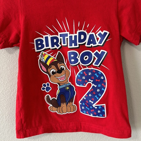 Nickelodeon 2T Paw Patrol Toddler Boy 2nd Birthday Red Short Sleeve Tee - Picture 3 of 7